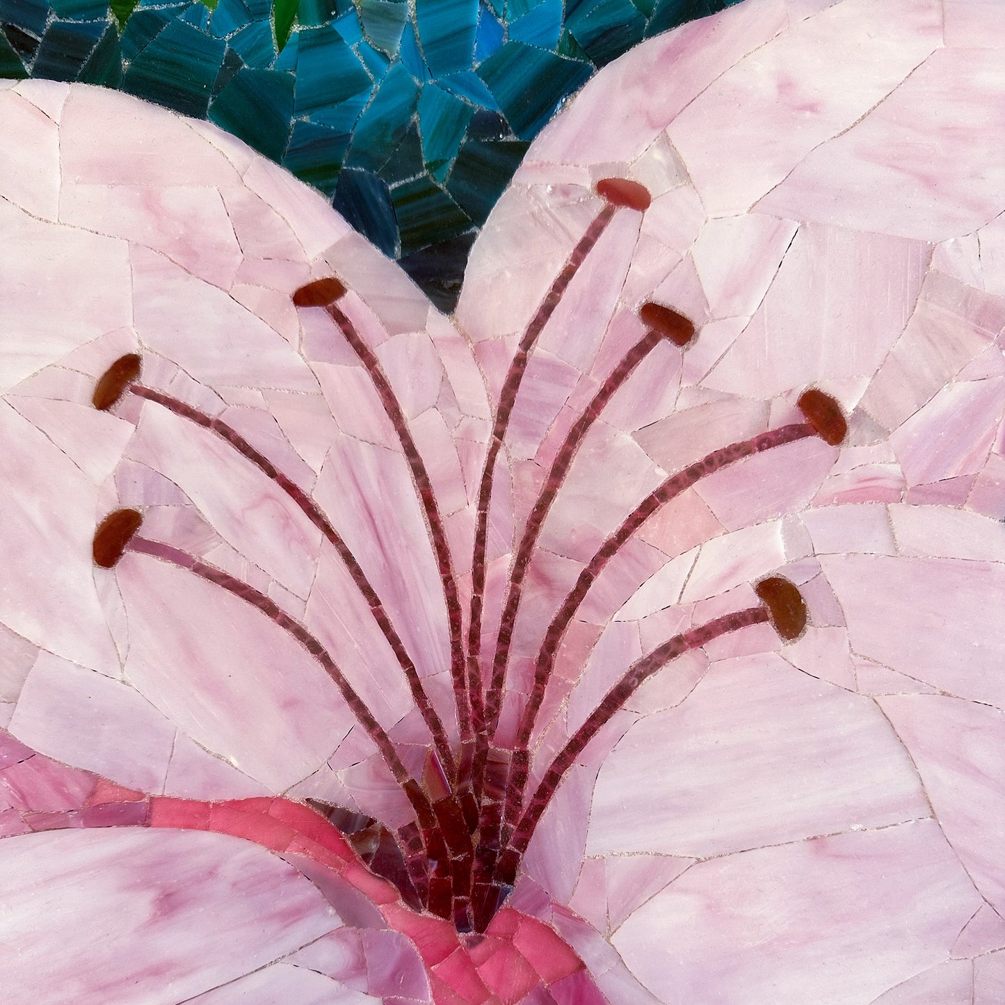 Flower Mosaic Pink Mosaic Blossom Marble&Jade Mosaic