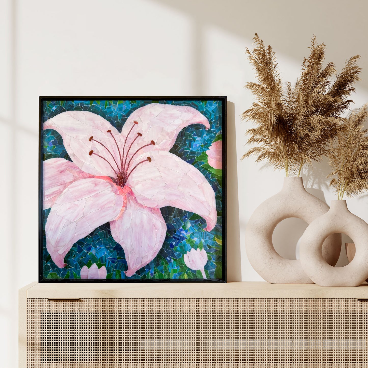 Flower Mosaic Pink Mosaic Blossom Marble&Jade Mosaic