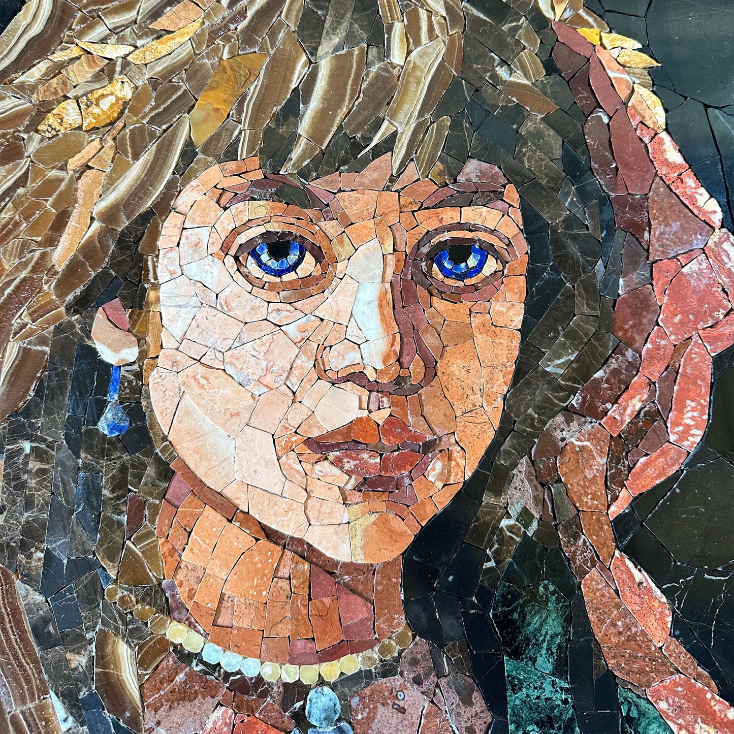 Mosaic Portrait Custom Marble Art Mosaic Decoration Marble Tile Cut Mosaic Mural