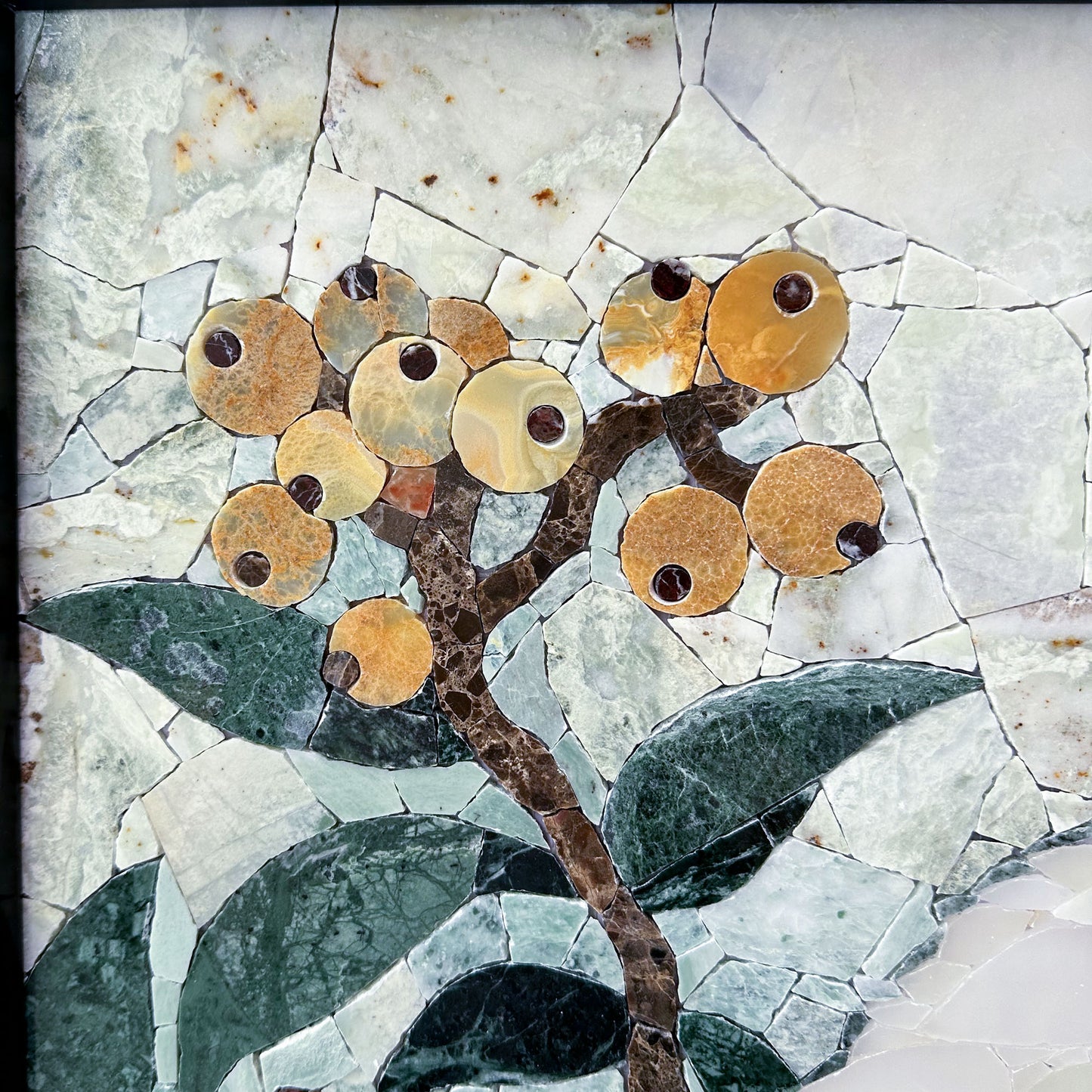 Loquat on the Tree Marble&Jade Mosaic