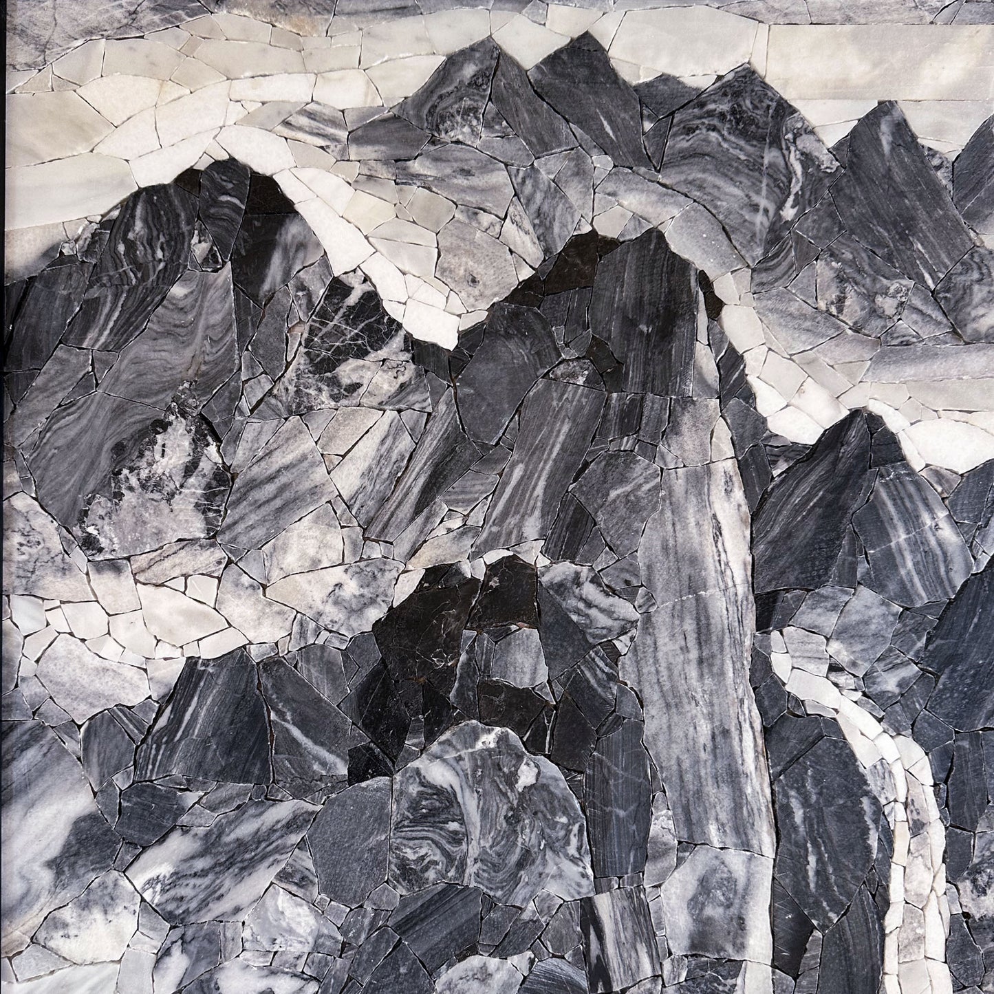 Chinese Mountains Painting Mosaic,Nature Stone Mosaic