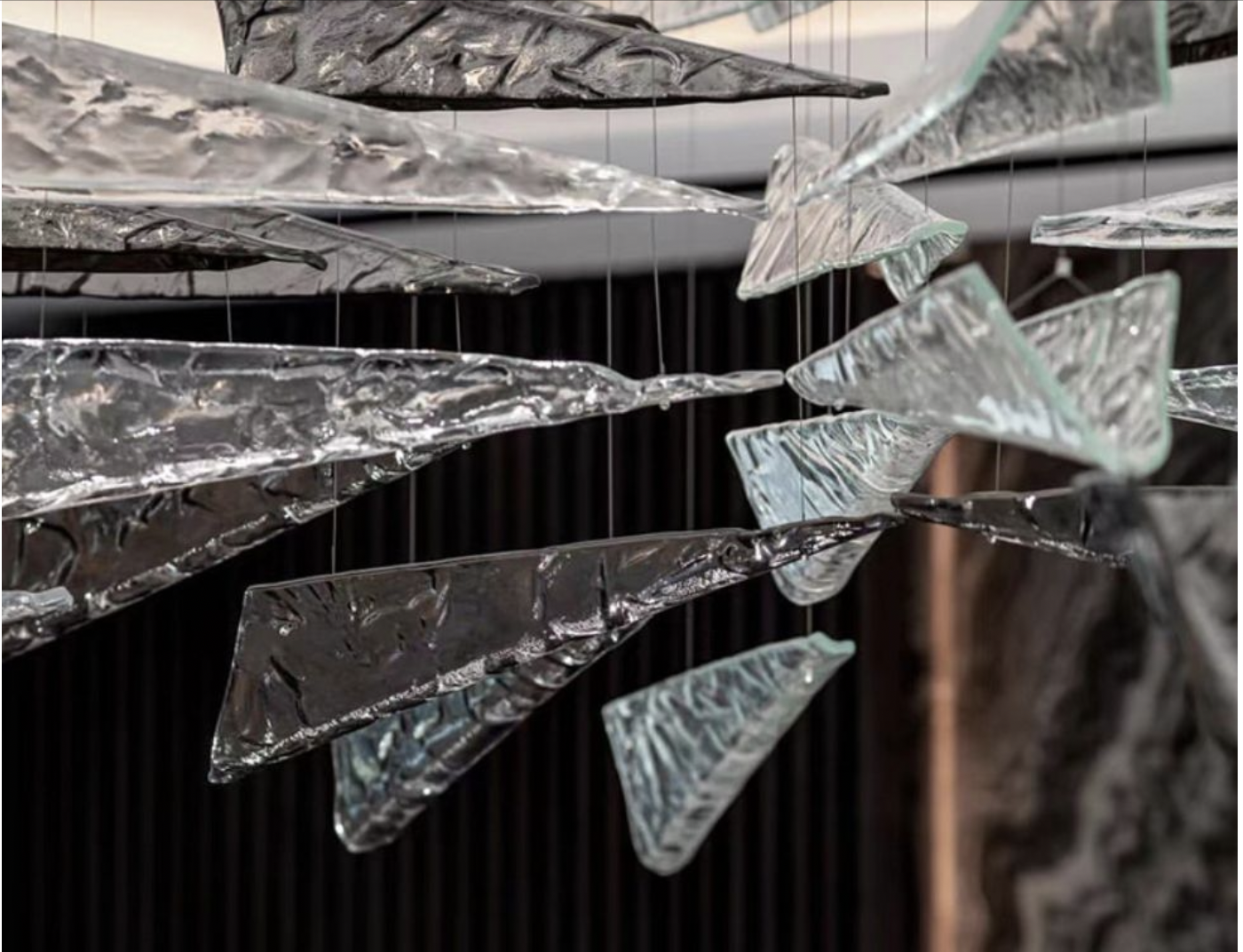 Triangle shape glass Windsurfing shape glass for chandelier free design