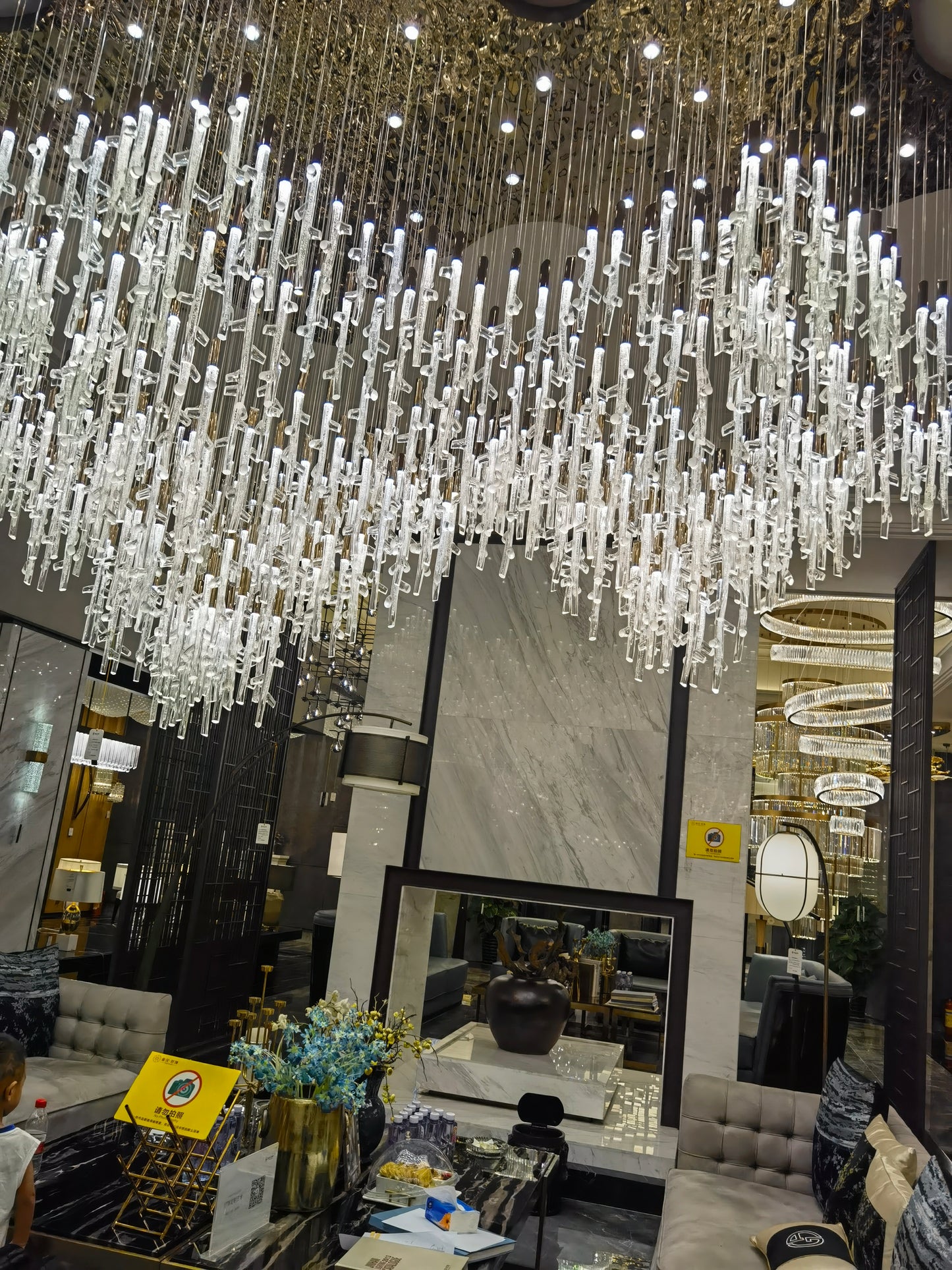 Hand blown Glass Tree Branches Chandelier