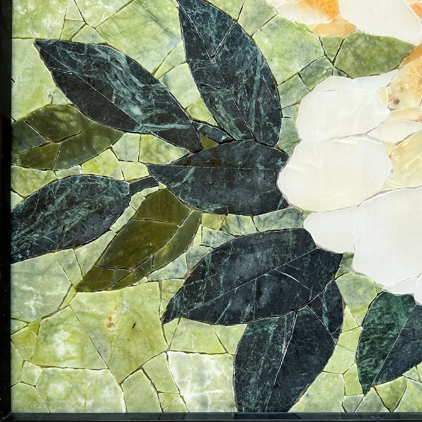Big Flower Marble&Jade Mosaic as Mosaic Wall Art