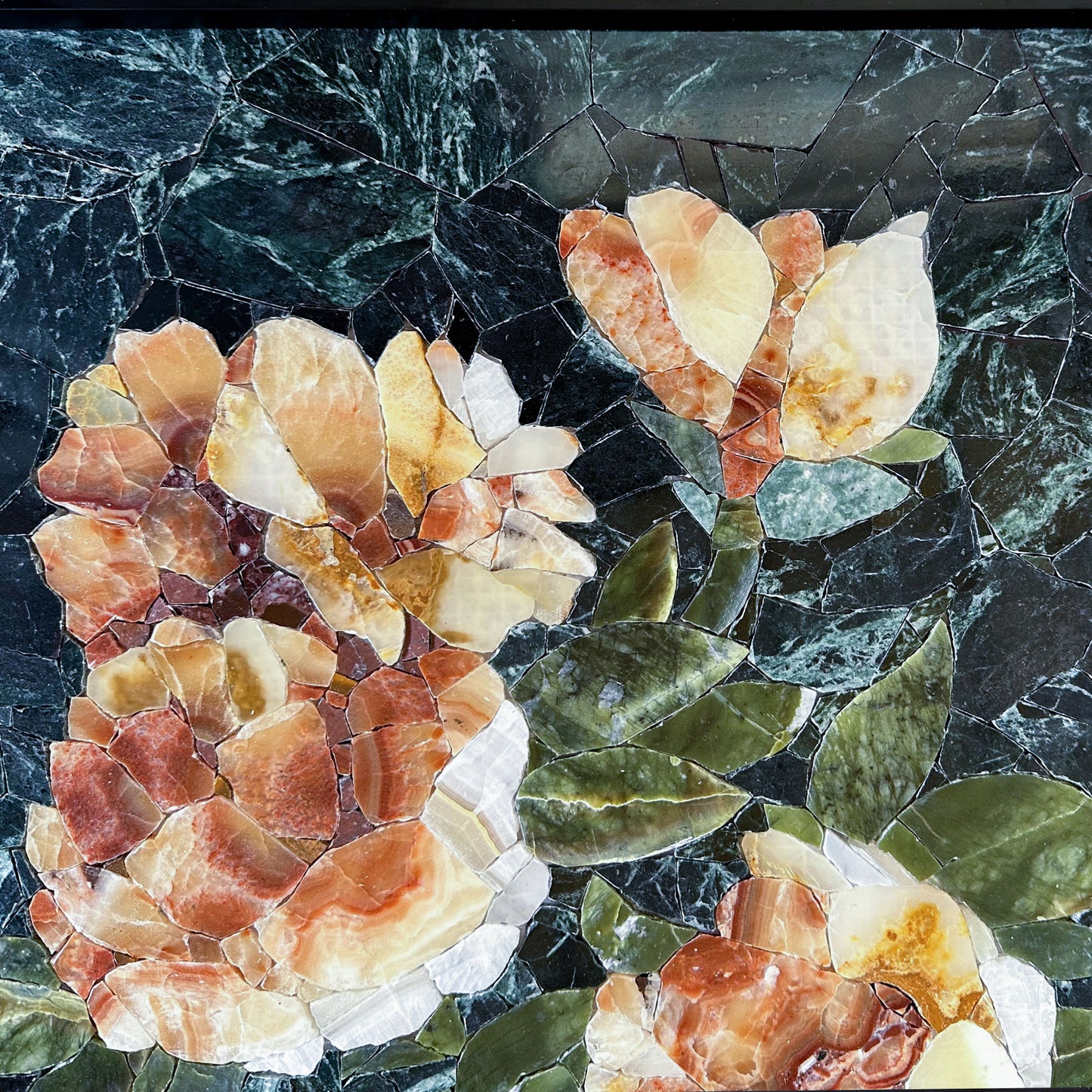 Flowers in Bottle Multicolor Mural Mosaic Tiles for Decoration Made from Natural Stones and Marble Mosaic