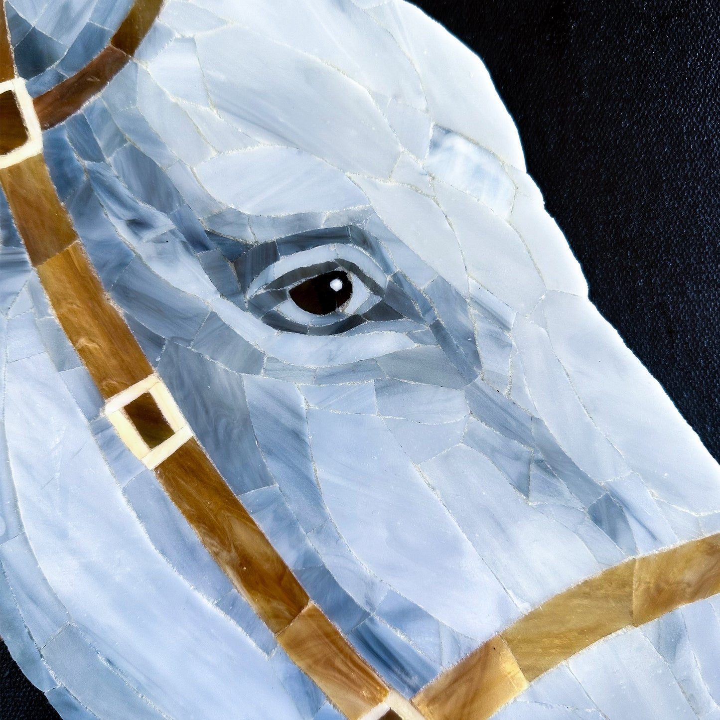 Horse Marble&Jade&Stone Mosaic with Frame
