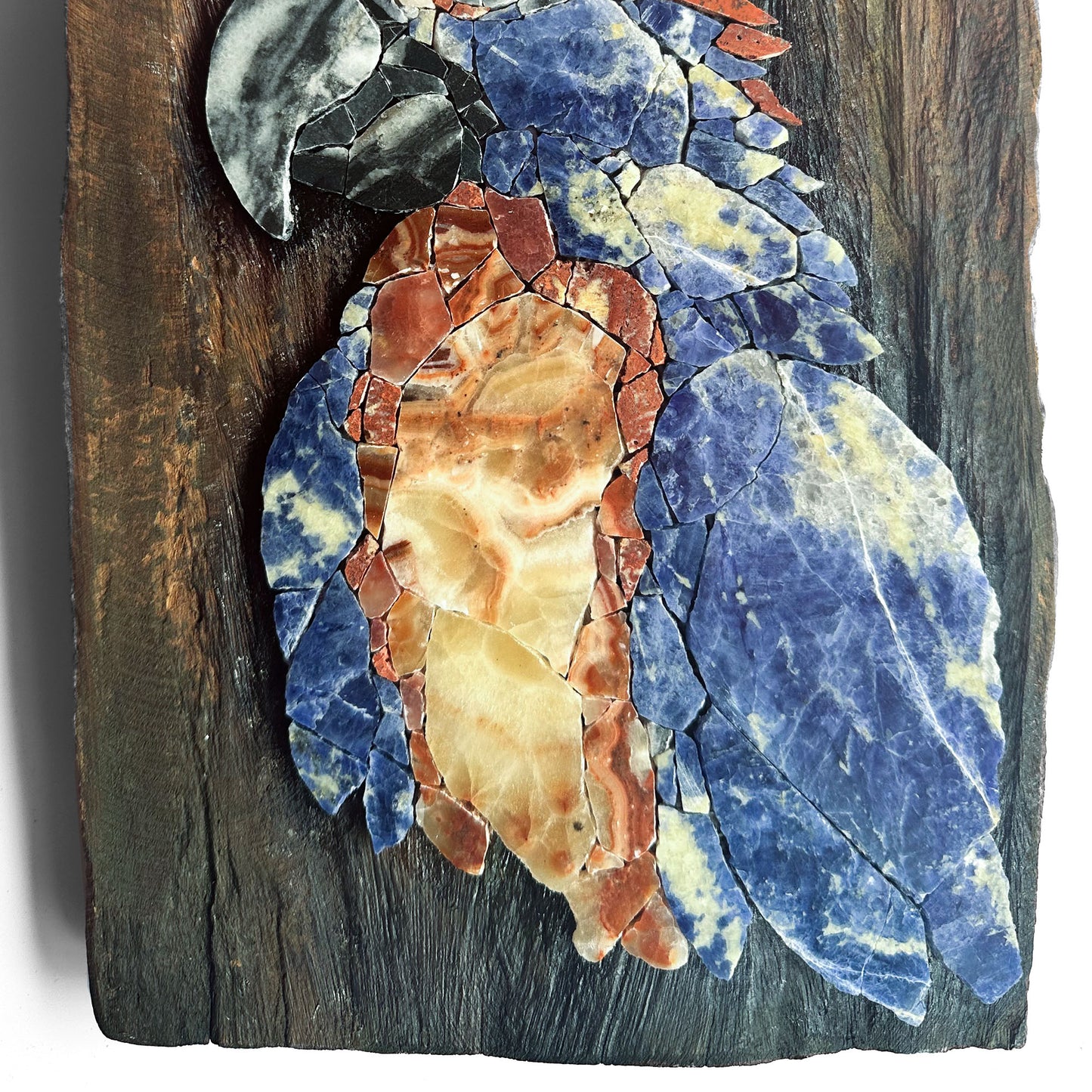 Parrot Mosaic on Wood Board as Arty Decor