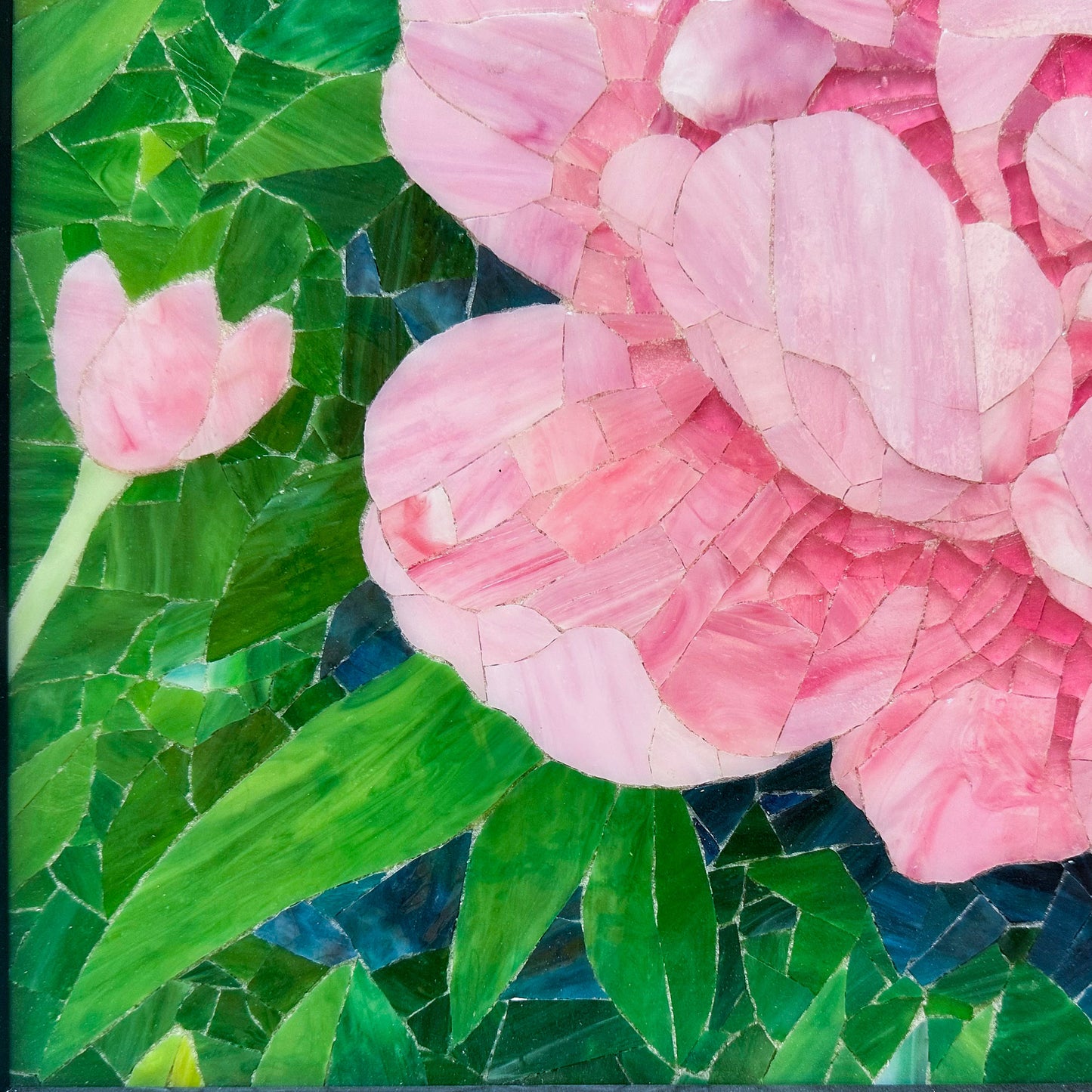 Peace Peony Glass Mosaic