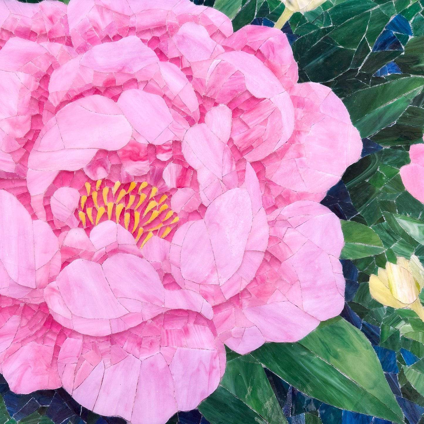 Peace Peony Glass Mosaic
