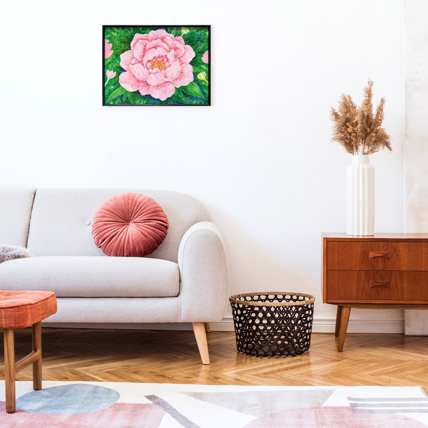 Peace Peony Glass Mosaic