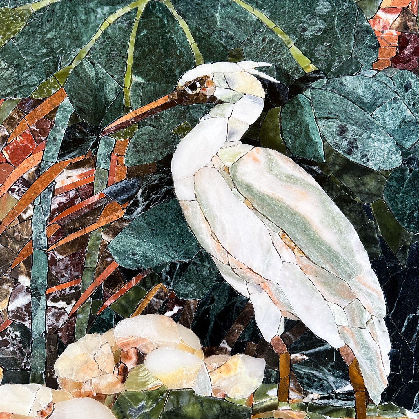 Red-crownedCrane Mosaic Tiles for Art Wall Decor