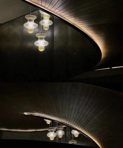 Gourd shape of crystal glass chandelier hand made for stairwell