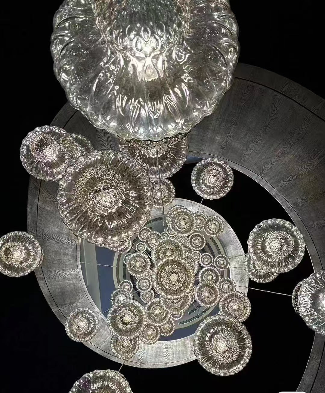 Gourd shape of crystal glass chandelier hand made for stairwell