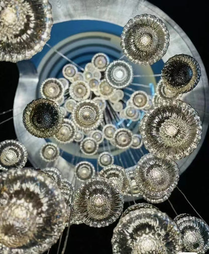Gourd shape of crystal glass chandelier hand made for stairwell