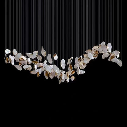 Shaped Geometry Shape Chandelier Golden and White Color