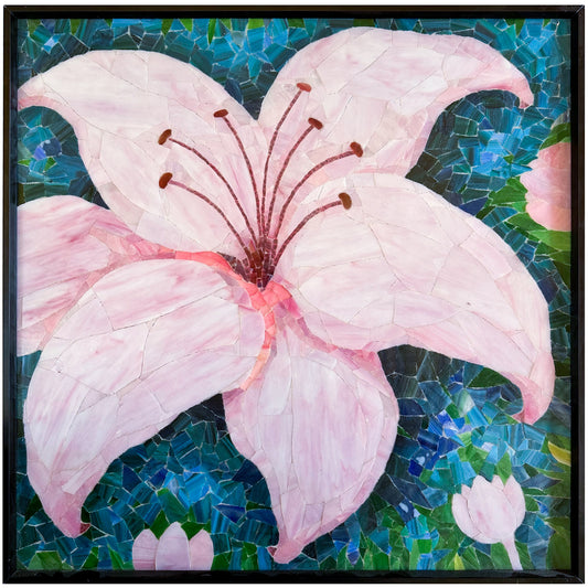 Flower Mosaic Pink Mosaic Blossom Marble&Jade Mosaic