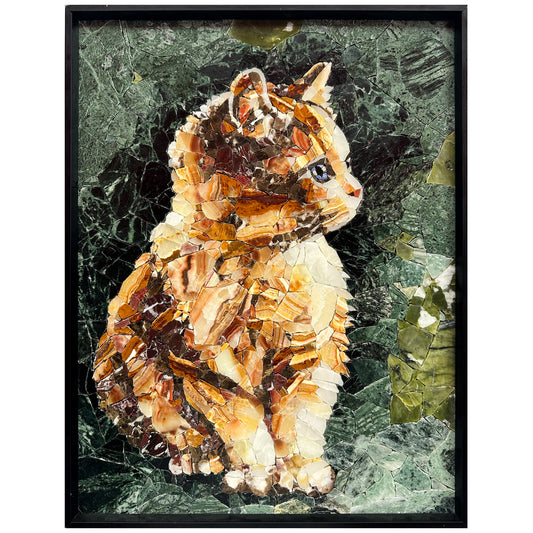 Kitty Marble&Jade Mosaic Art