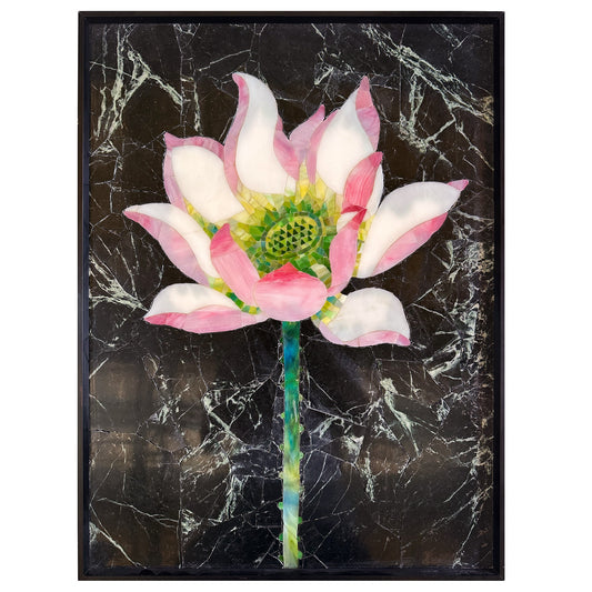 Framed Lotus Marble&Jade Mosaic