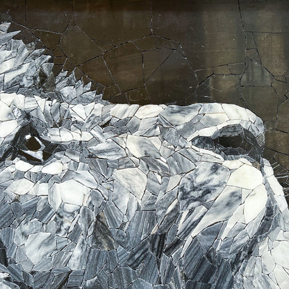 Animal Mosaic ,Yearning Lion Mosaic  Marble&Jade Mosaic