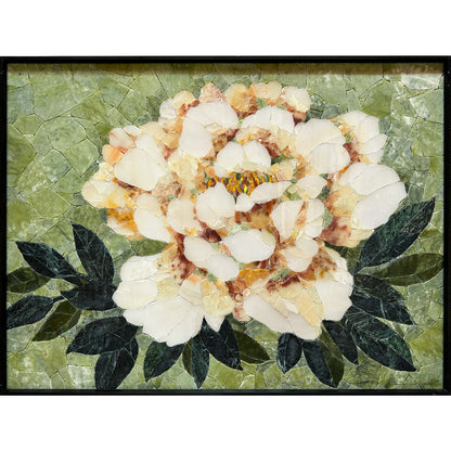 Big Flower Marble&Jade Mosaic as Mosaic Wall Art