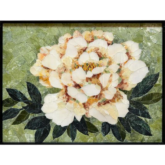 Big Flower Marble&Jade Mosaic as Mosaic Wall Art