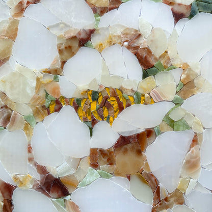 Big Flower Marble&Jade Mosaic as Mosaic Wall Art