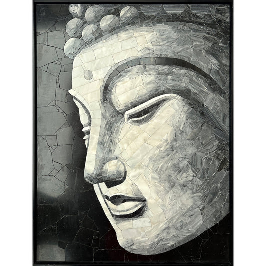Mosaic Murals of Buddha Head  Made of Marble&Jade Stone Arty Mosaic
