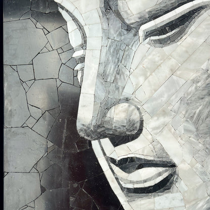 Mosaic Murals of Buddha Head  Made of Marble&Jade Stone Arty Mosaic