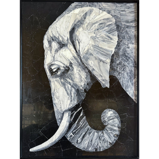Arty Mosaic: Elephant Made by Marble Jade& Stone Mosaic