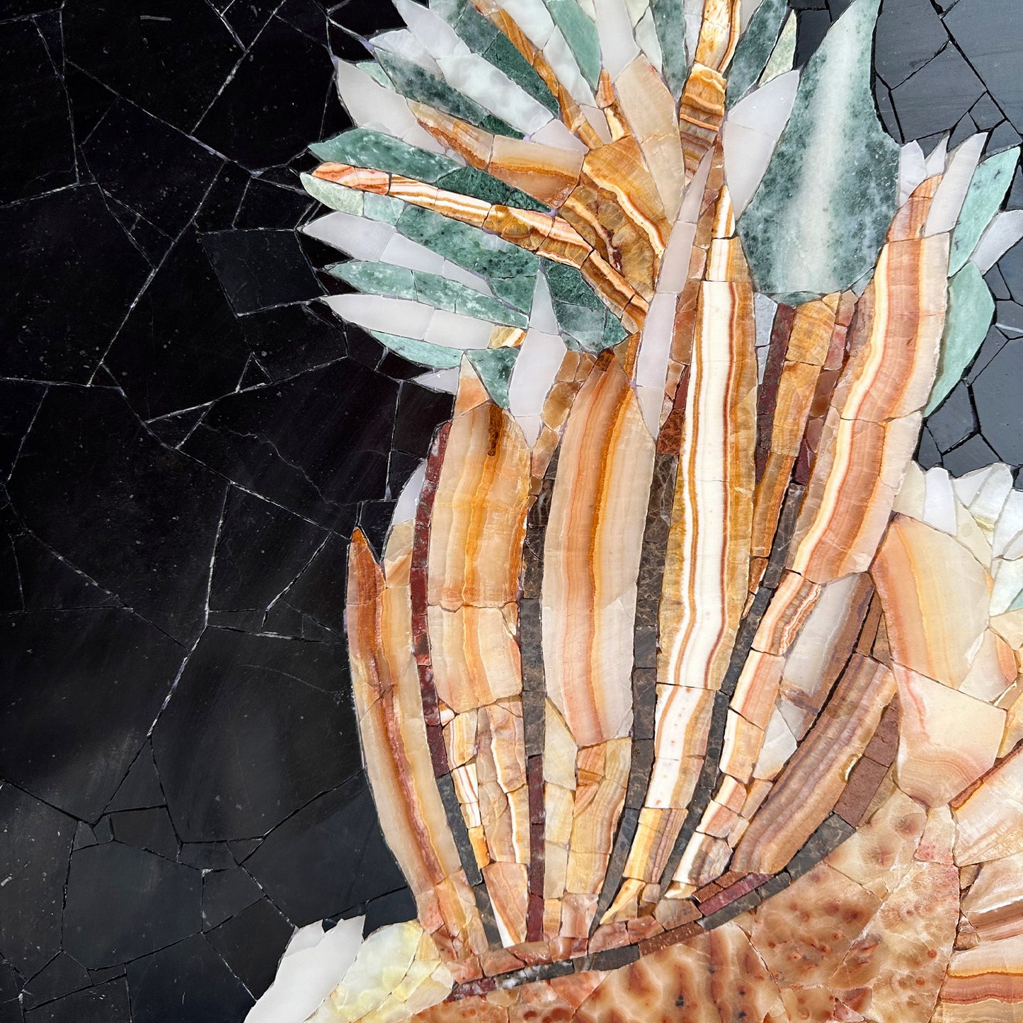 Free Fish in Framed Marble&Jade Mosaic