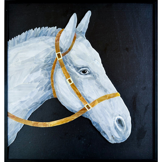 Horse Marble&Jade&Stone Mosaic with Frame