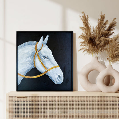 Horse Marble&Jade&Stone Mosaic with Frame