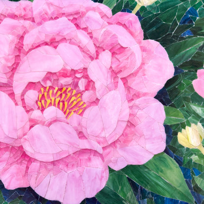 Peace Peony Glass Mosaic