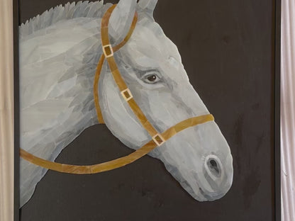 Horse Marble&Jade&Stone Mosaic with Frame