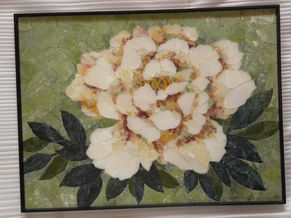 Big Flower Marble&Jade Mosaic as Mosaic Wall Art