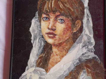 Mosaic Portrait made of Nature Stone and Marble Mosaic
