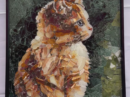Kitty Marble&Jade Mosaic Art