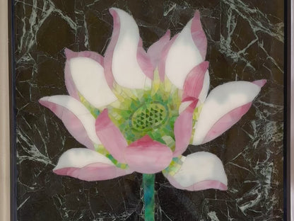 Framed Lotus Marble&Jade Mosaic