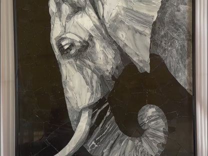 Arty Mosaic: Elephant Made by Marble Jade& Stone Mosaic