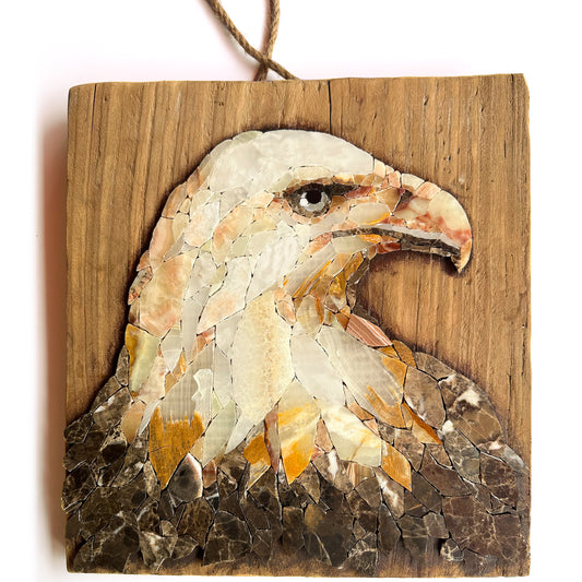 Framed Eagle Made of Marble&Jade Stone Mosaic for Art wall mosaic