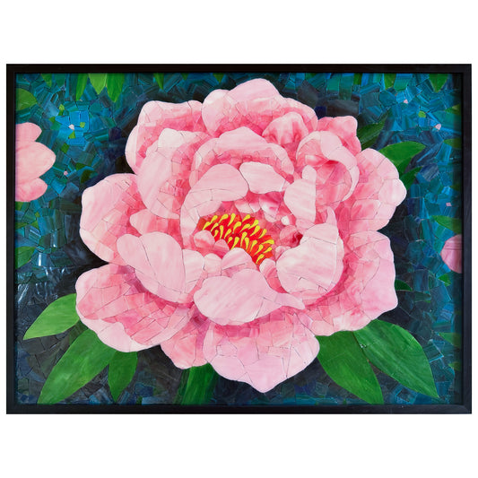 Chinese Peony Glass Arty Mosaic Wall Decor