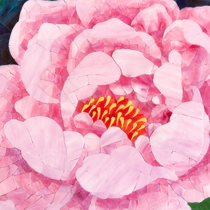 Chinese Peony Glass Arty Mosaic Wall Decor