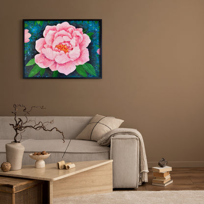 Chinese Peony Glass Arty Mosaic Wall Decor